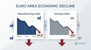 Euro area economic activity declines sharply